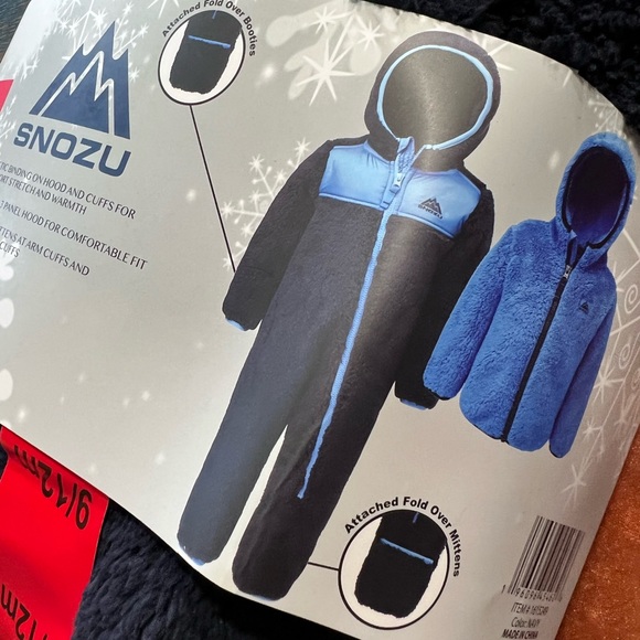 NWT Snozu Fleece Bunting and Jacket Blue size 9-12 months - Picture 1 of 5